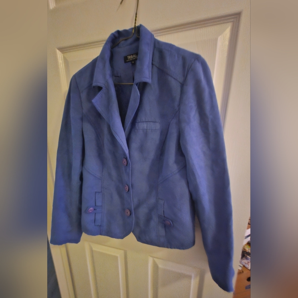 Tribal Faux Suede Blazer, size 10